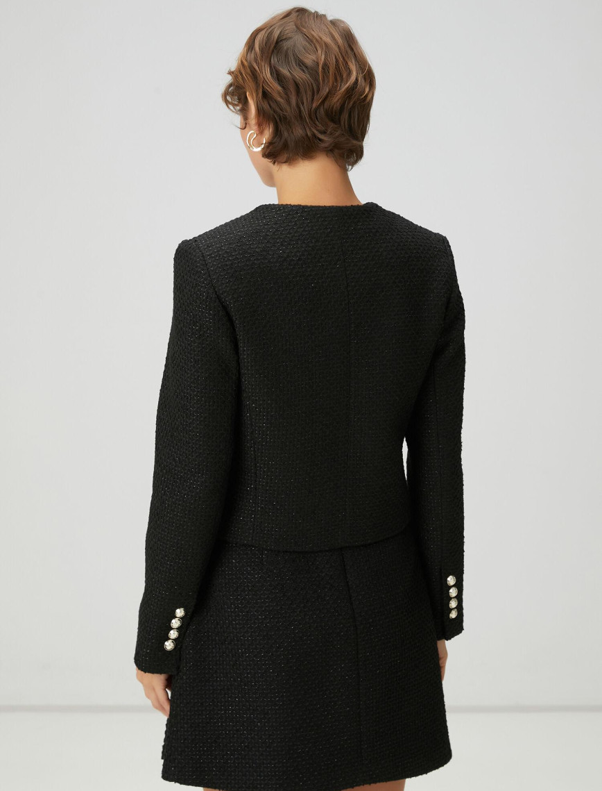 Beymen Club Kadın Siyah Tweed Ceket Beymen Club Kadın Siyah Tweed Ceket