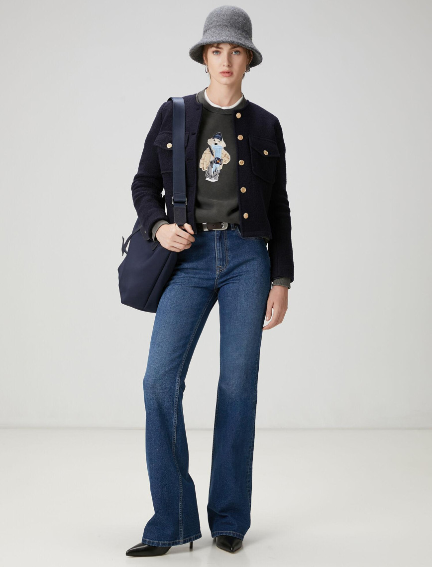 Beymen Club Kadın Lacivert Yün Ceket Beymen Club Kadın Lacivert Yün Ceket