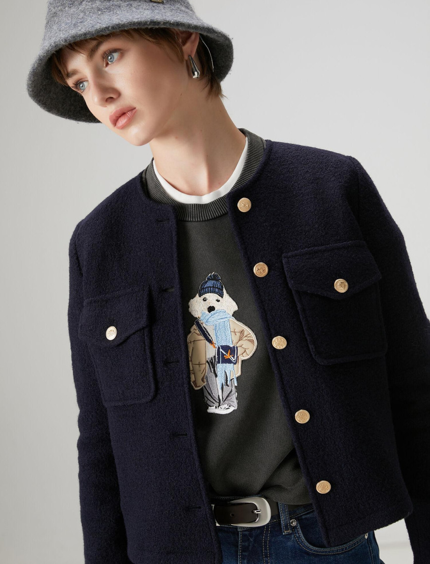 Beymen Club Kadın Lacivert Yün Ceket Beymen Club Kadın Lacivert Yün Ceket