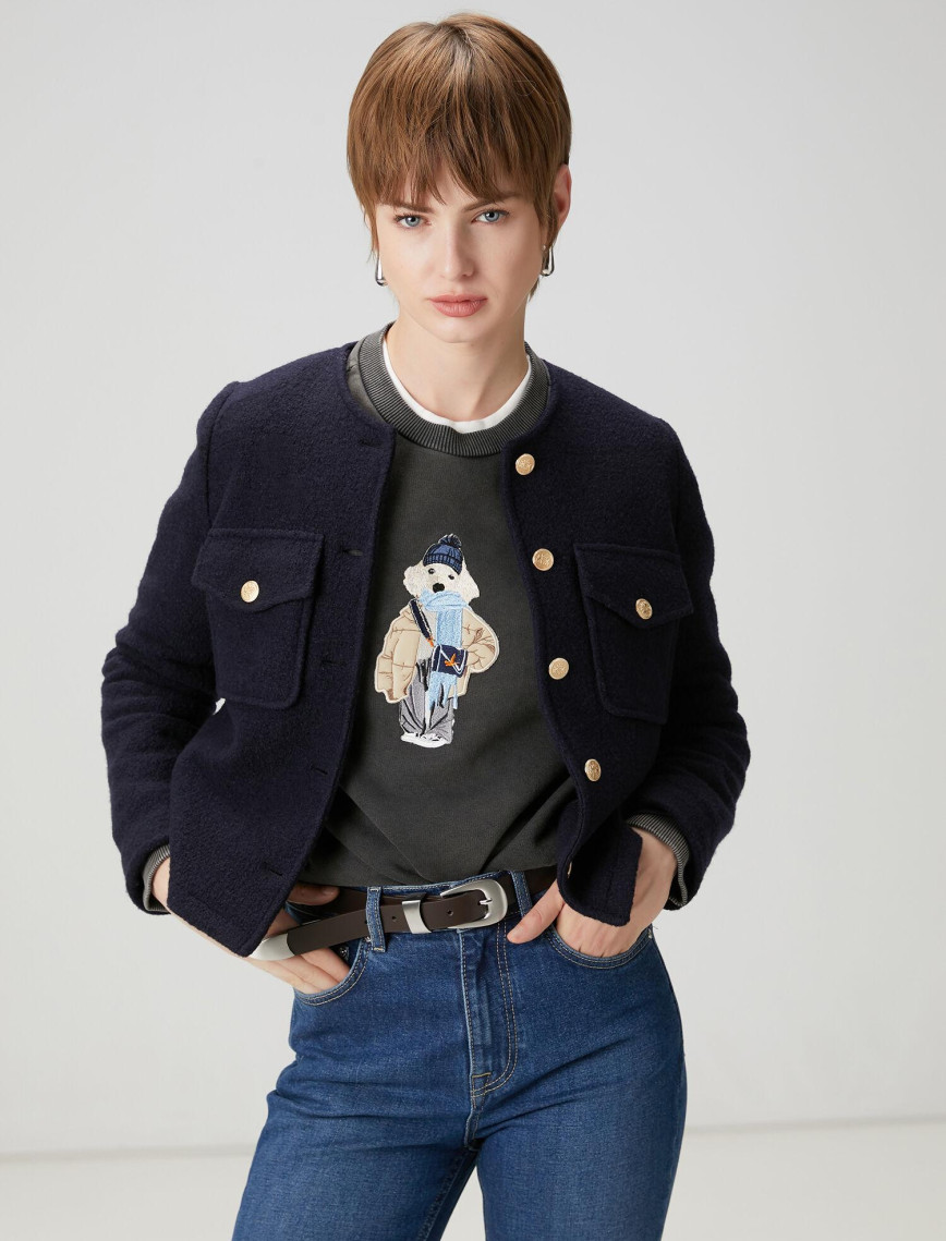 Beymen Club Kadın Lacivert Yün Ceket Beymen Club Kadın Lacivert Yün Ceket