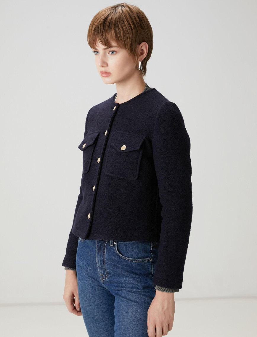 Beymen Club Kadın Lacivert Yün Ceket Beymen Club Kadın Lacivert Yün Ceket