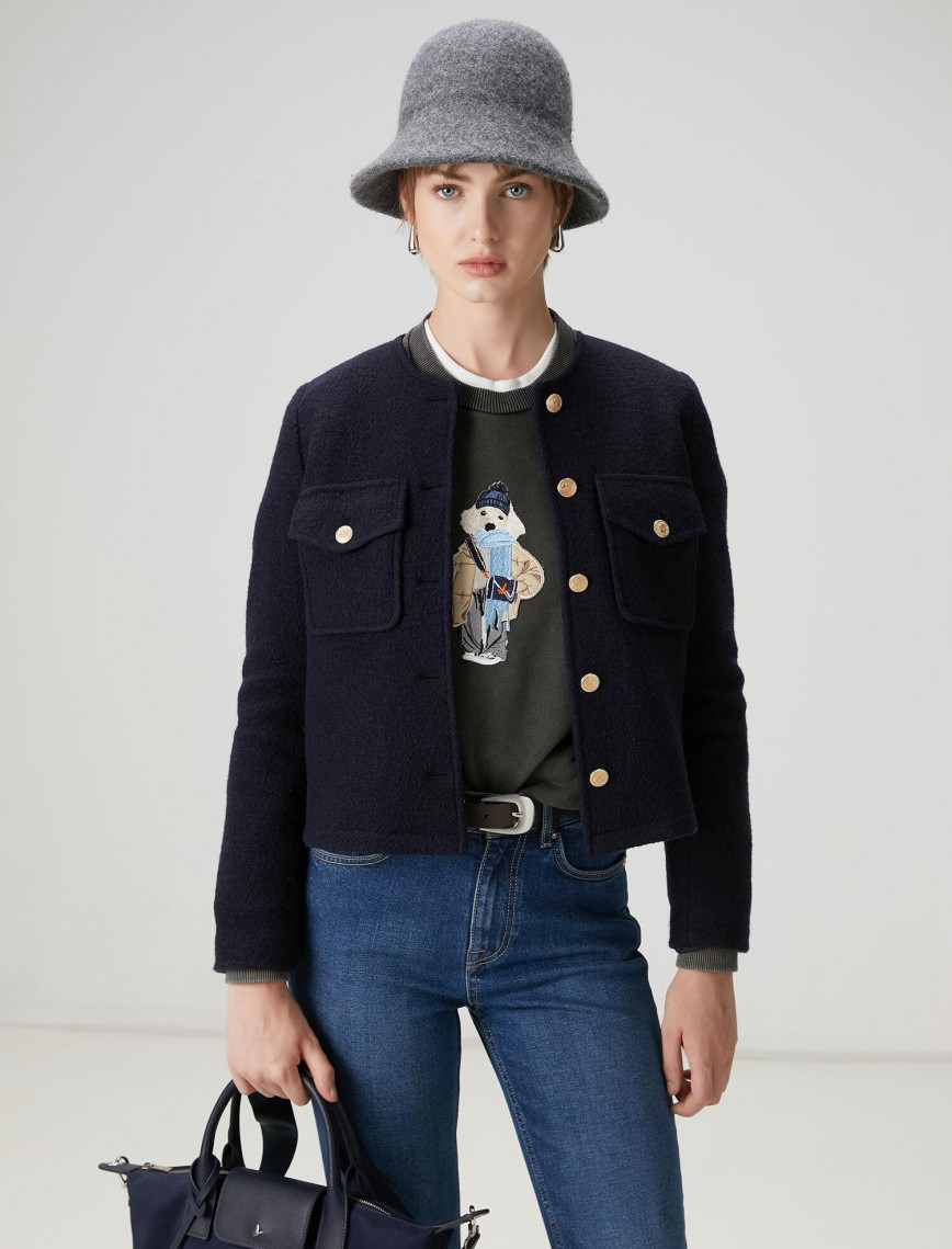 Beymen Club Kadın Lacivert Yün Ceket Beymen Club Kadın Lacivert Yün Ceket