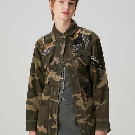 Beymen Club Kadın Kamuflaj Desenli Denim Ceket Beymen Club Kadın Kamuflaj Desenli Denim Ceket