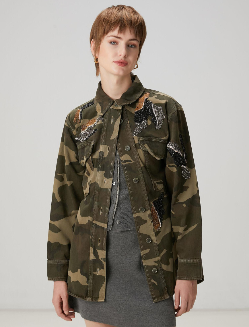 Beymen Club Kadın Kamuflaj Desenli Denim Ceket Beymen Club Kadın Kamuflaj Desenli Denim Ceket