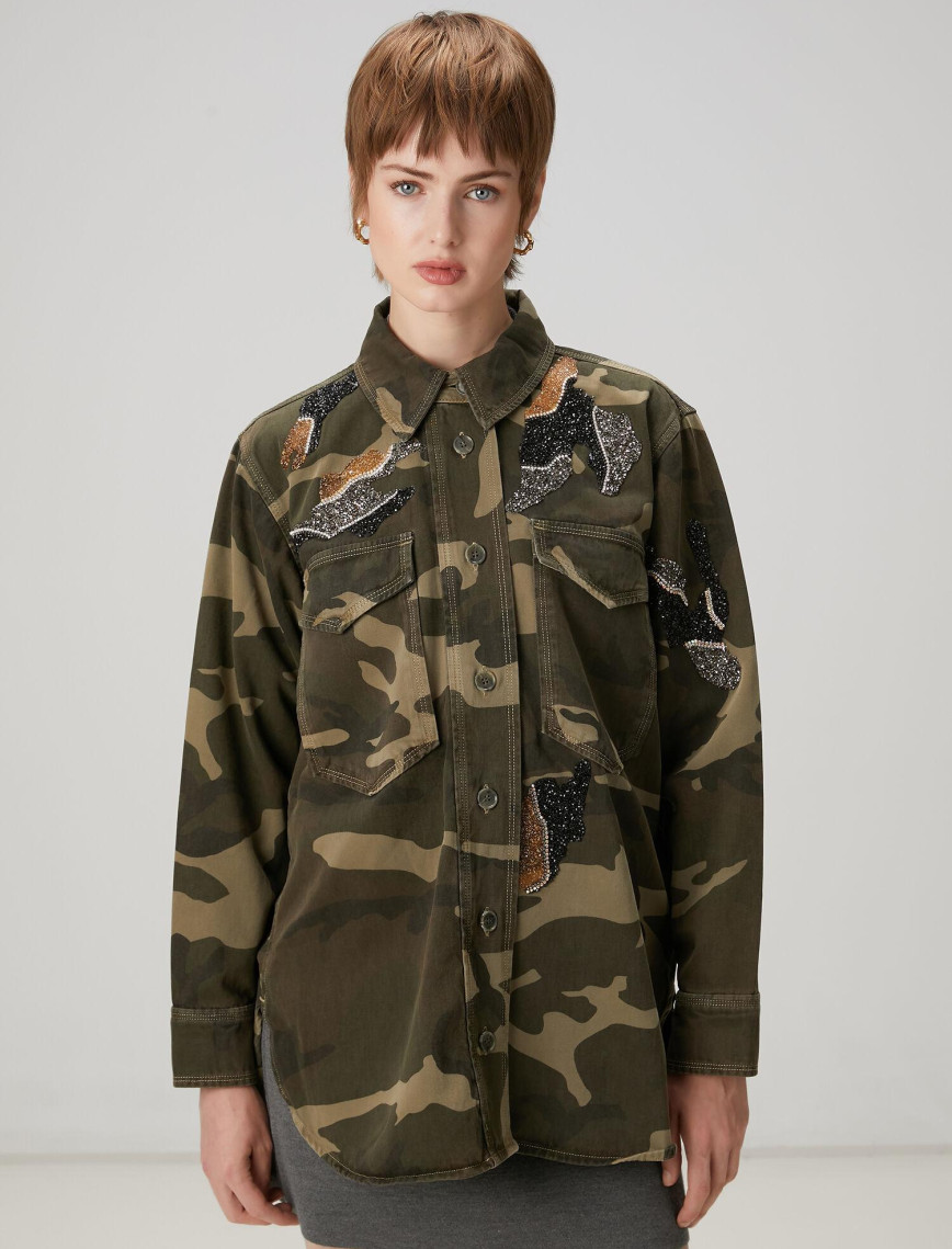 Beymen Club Kadın Kamuflaj Desenli Denim Ceket Beymen Club Kadın Kamuflaj Desenli Denim Ceket