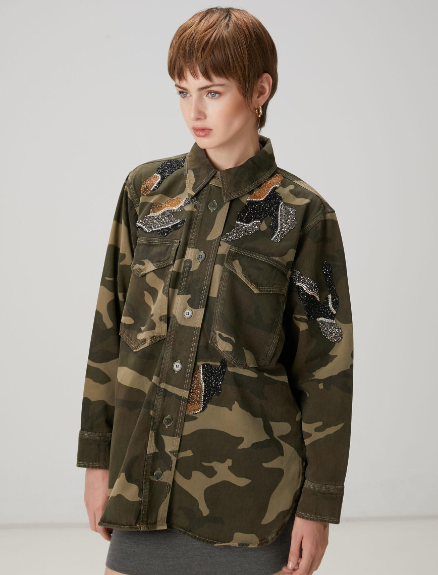 Beymen Club Kadın Kamuflaj Desenli Denim Ceket Beymen Club Kadın Kamuflaj Desenli Denim Ceket