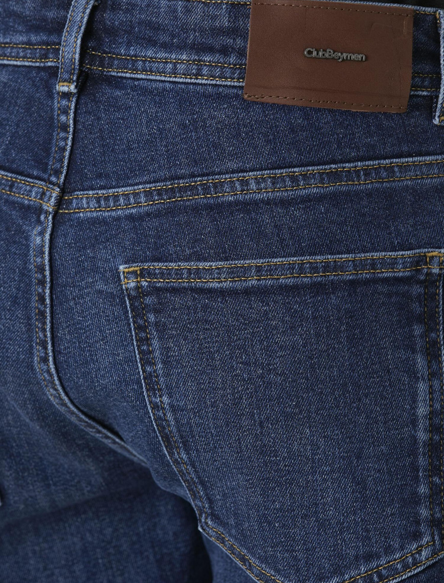 Beymen Club Erkek Mavi Yıkamalı Slim Fit Jean Pantolon
