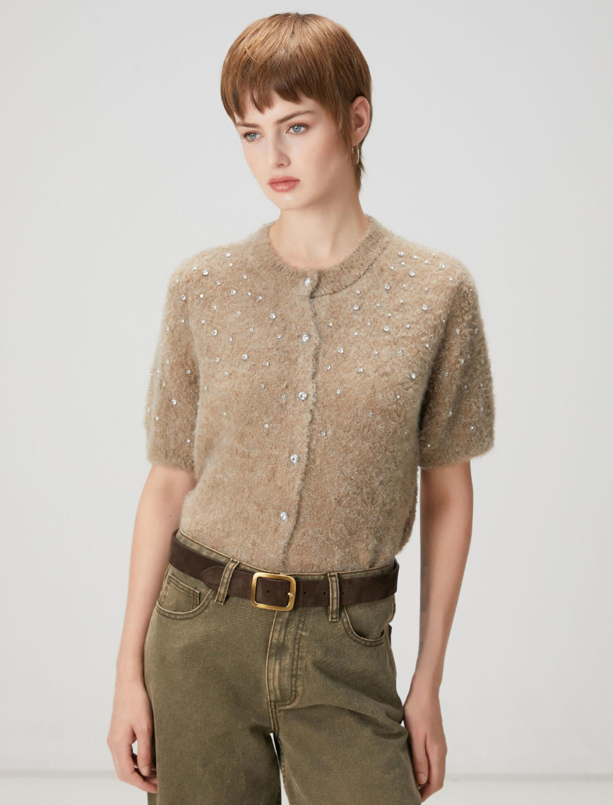 Beymen Club Kadın Vizon Taş İşlemeli Hırka Beymen Club Kadın Vizon Taş İşlemeli Hırka