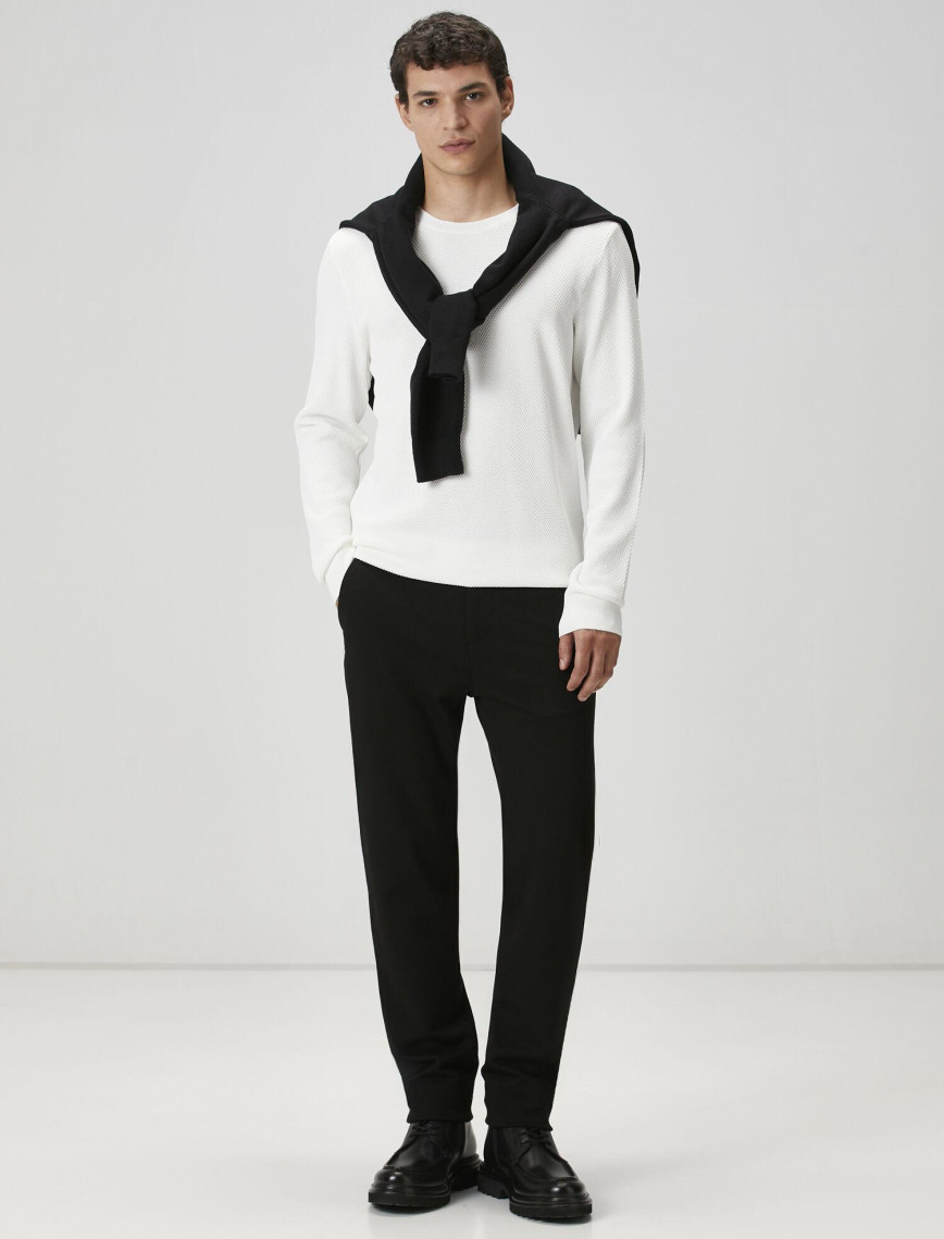 Beymen Club Erkek Kırık Beyaz Petek Örgü Dokulu Kazak Beymen Club Erkek Kırık Beyaz Petek Örgü Dokulu Kazak