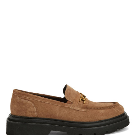 Beymen Club Kadın Taba Zincirli Logolu Süet Loafer Beymen Club Kadın Taba Zincirli Logolu Süet Loafer