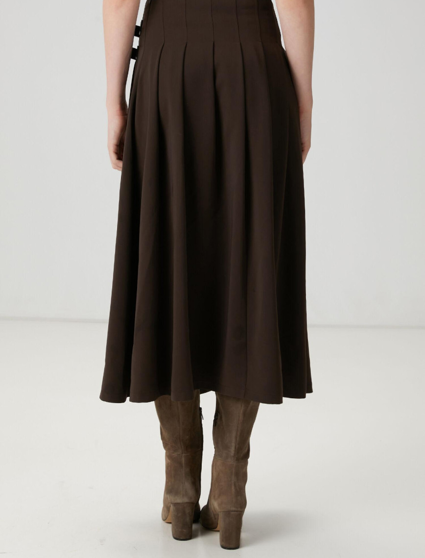 Beymen Club Kadın Kahverengi Pileli Midi Etek Beymen Club Kadın Kahverengi Pileli Midi Etek