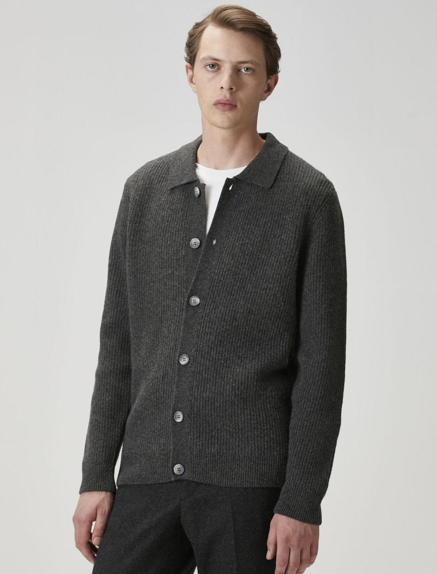 Beymen Club Erkek Gri Melanj Kaşmir Karışımlı Triko Hırka Beymen Club Erkek Gri Melanj Kaşmir Karışımlı Triko Hırka