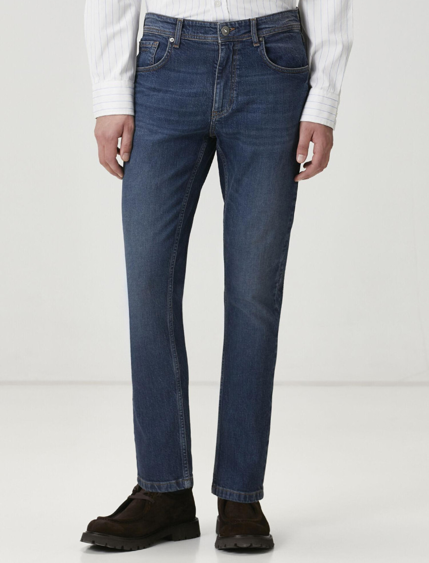 Beymen Club Erkek Mavi Yıkamalı Slim Fit Jean Pantolon Beymen Club Erkek Mavi Yıkamalı Slim Fit Jean Pantolon