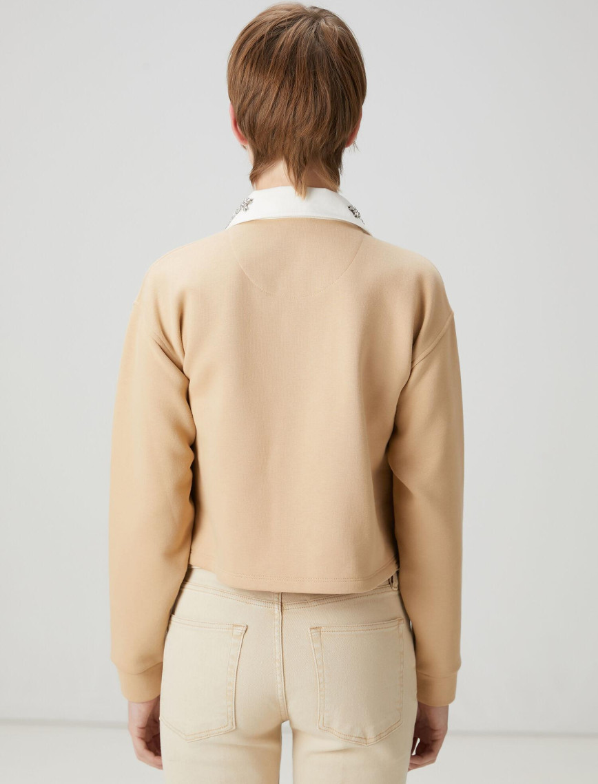 Beymen Club Kadın Bej Taş Detaylı Sweatshirt Beymen Club Kadın Bej Taş Detaylı Sweatshirt