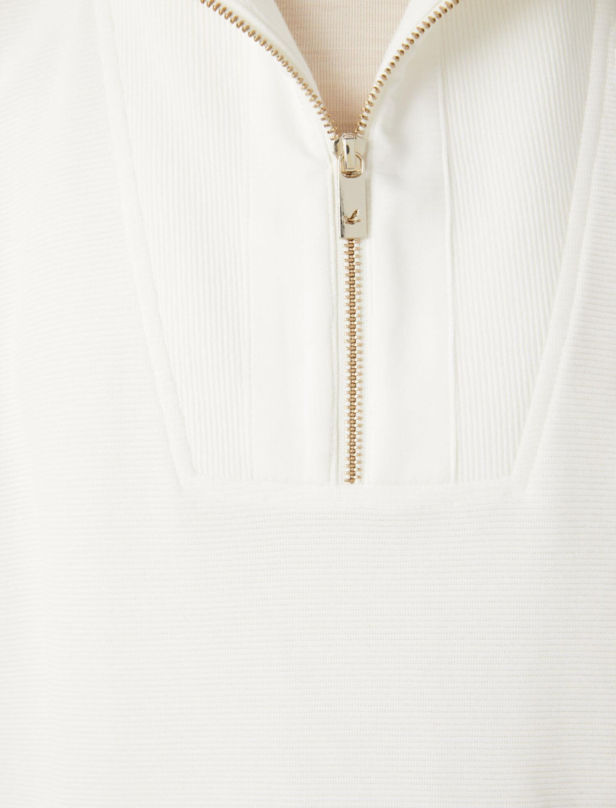 Beymen Club Kadın Kırık Beyaz Fermuarlı Sweatshirt