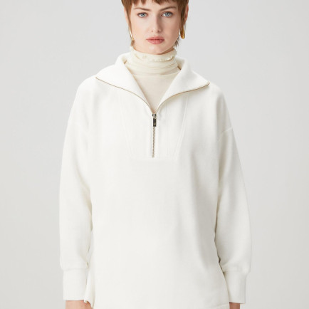 Beymen Club Kadın Kırık Beyaz Fermuarlı Sweatshirt Beymen Club Kadın Kırık Beyaz Fermuarlı Sweatshirt