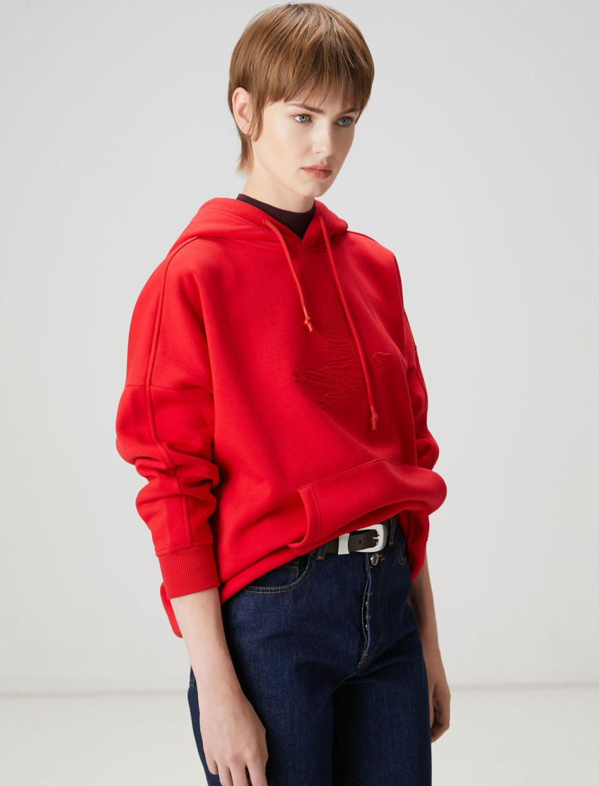 Beymen Club Kadın Kırmızı Kapüşonlu Logolu Sweatshirt Beymen Club Kadın Kırmızı Kapüşonlu Logolu Sweatshirt