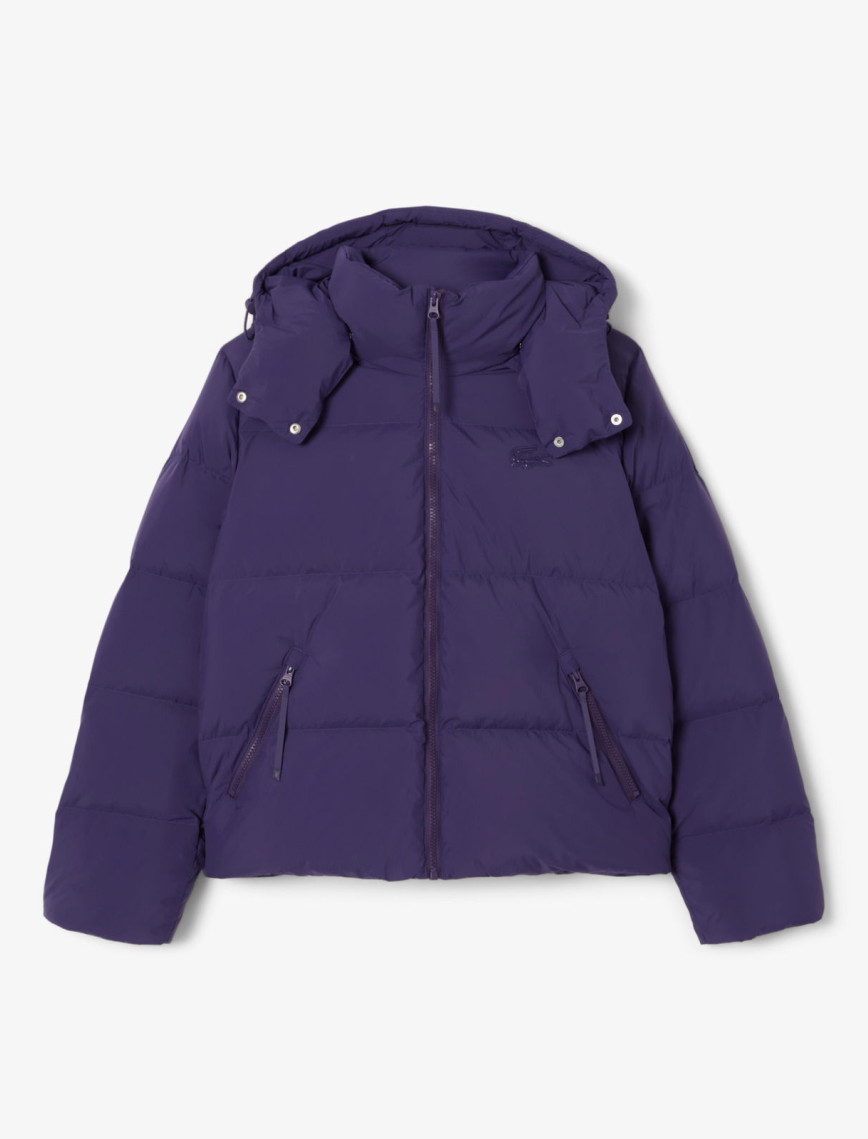 Lacoste Kadın Relaxed Fit Kapüşonlu Mor Şişme Mont Lacoste Kadın Relaxed Fit Kapüşonlu Mor Şişme Mont