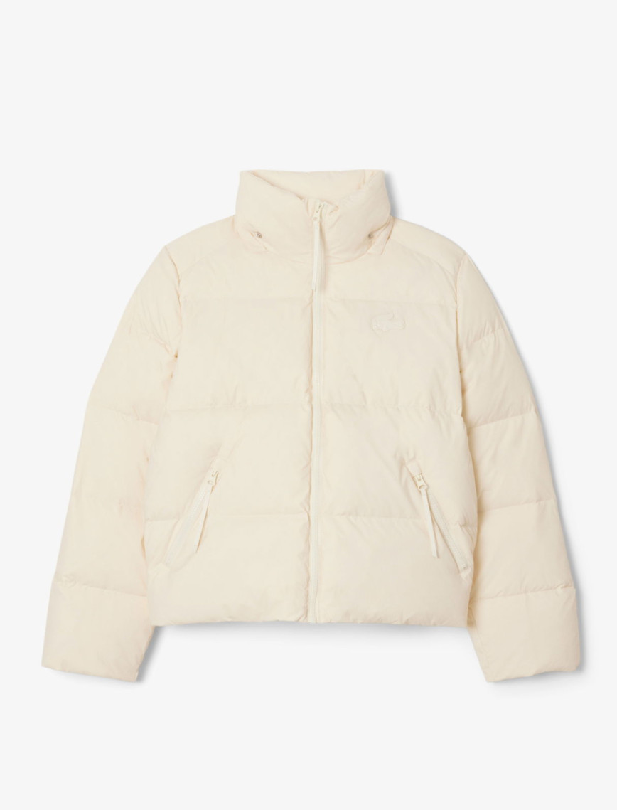 Lacoste Kadın Relaxed Fit Kapüşonlu Krem Şişme Mont Lacoste Kadın Relaxed Fit Kapüşonlu Krem Şişme Mont