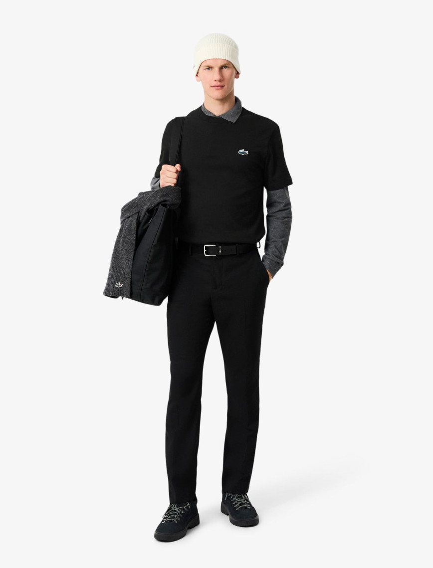 Lacoste Erkek Classic Fit Bisiklet Yaka Siyah T-Shirt Lacoste Erkek Classic Fit Bisiklet Yaka Siyah T-Shirt