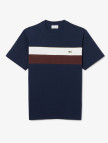 Lacoste Erkek Classic Fit Bisiklet Yaka Renk Bloklu Lacivert T-Shirt Lacoste Erkek Classic Fit Bisiklet Yaka Renk Bloklu Lacivert T-Shirt