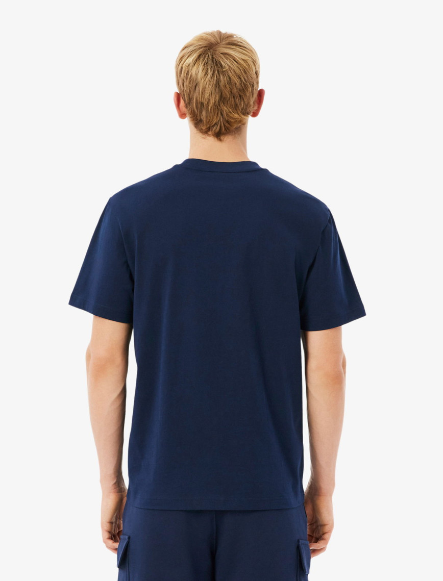 Lacoste Erkek Classic Fit Bisiklet Yaka Renk Bloklu Lacivert T-Shirt Lacoste Erkek Classic Fit Bisiklet Yaka Renk Bloklu Lacivert T-Shirt