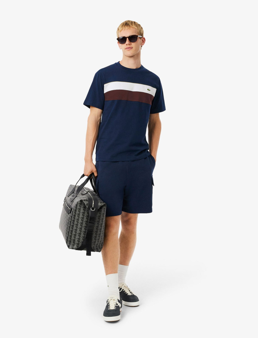 Lacoste Erkek Classic Fit Bisiklet Yaka Renk Bloklu Lacivert T-Shirt Lacoste Erkek Classic Fit Bisiklet Yaka Renk Bloklu Lacivert T-Shirt