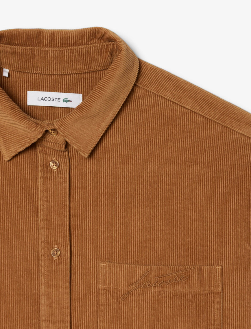 Lacoste Kadın Oversize Fit Kahverengi Gömlek Lacoste Kadın Oversize Fit Kahverengi Gömlek