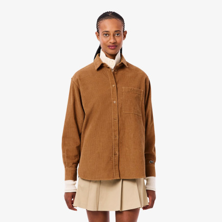 Lacoste Kadın Oversize Fit Kahverengi Gömlek Lacoste Kadın Oversize Fit Kahverengi Gömlek