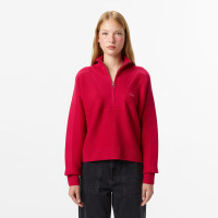 Lacoste Kadın Classic Fit Yarım Fermuarlı Kırmızı Kazak Lacoste Kadın Classic Fit Yarım Fermuarlı Kırmızı Kazak