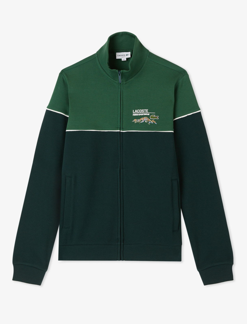 Lacoste Erkek Slim Fit Fermuarlı Renk Bloklu Yeşil Sweatshirt Lacoste Erkek Slim Fit Fermuarlı Renk Bloklu Yeşil Sweatshirt