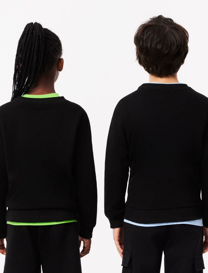 Lacoste Çocuk Bisiklet Yaka Siyah Sweatshirt Lacoste Çocuk Bisiklet Yaka Siyah Sweatshirt