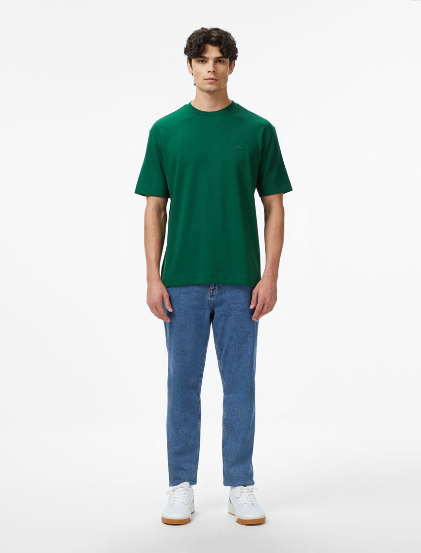 Lacoste Erkek Oversize Fit Bisiklet Yaka Yeşil T-Shirt Lacoste Erkek Oversize Fit Bisiklet Yaka Yeşil T-Shirt