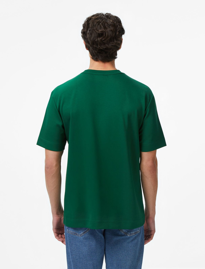Lacoste Erkek Oversize Fit Bisiklet Yaka Yeşil T-Shirt Lacoste Erkek Oversize Fit Bisiklet Yaka Yeşil T-Shirt