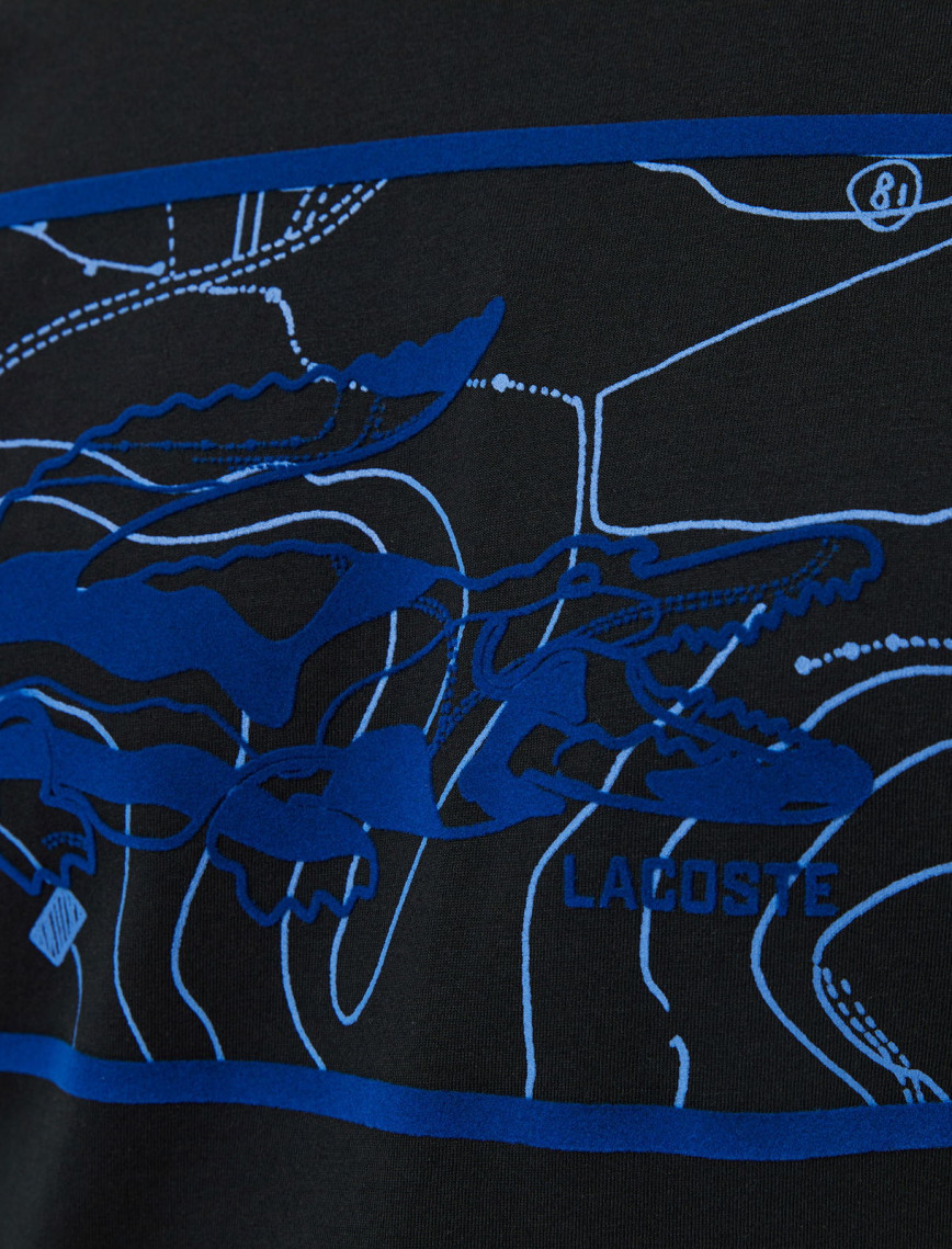 Lacoste Erkek Regular Fit Bisiklet Yaka Baskılı Siyah T-Shirt Lacoste Erkek Regular Fit Bisiklet Yaka Baskılı Siyah T-Shirt