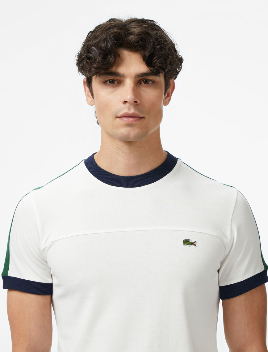 Lacoste Erkek Regular Fit Bisiklet Yaka Beyaz T-Shirt Lacoste Erkek Regular Fit Bisiklet Yaka Beyaz T-Shirt