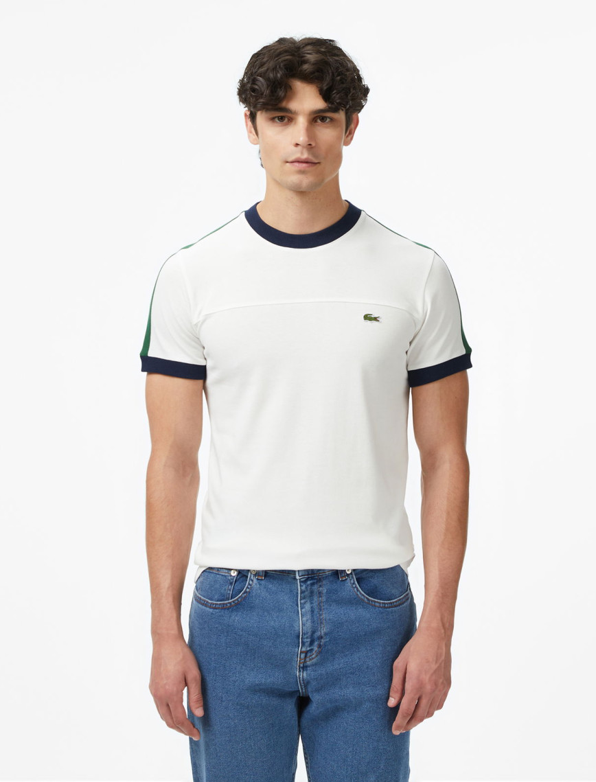 Lacoste Erkek Regular Fit Bisiklet Yaka Beyaz T-Shirt Lacoste Erkek Regular Fit Bisiklet Yaka Beyaz T-Shirt