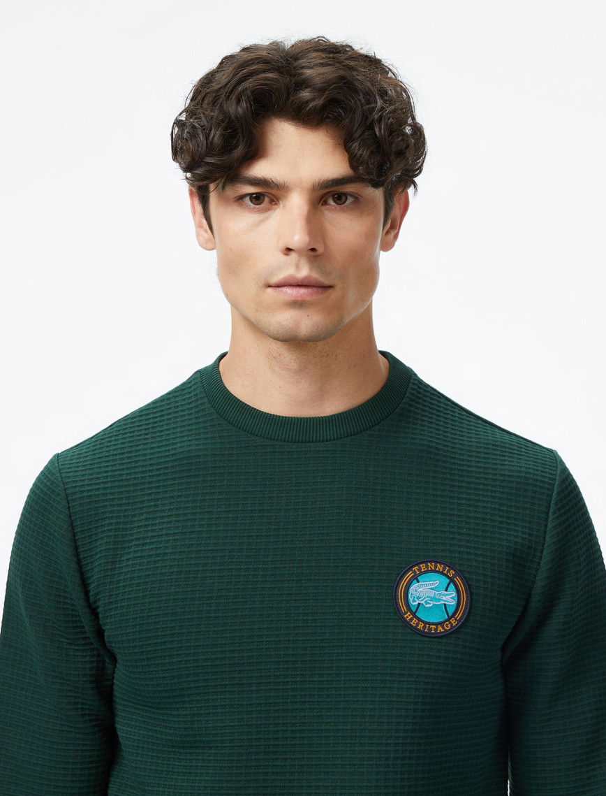 Lacoste Erkek Uzun Kollu Bisiklet Yaka Yeşil T-Shirt Lacoste Erkek Uzun Kollu Bisiklet Yaka Yeşil T-Shirt