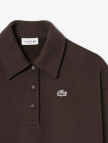 Lacoste Kadın Oversize Fit Polo Yaka Kahverengi Sweatshirt