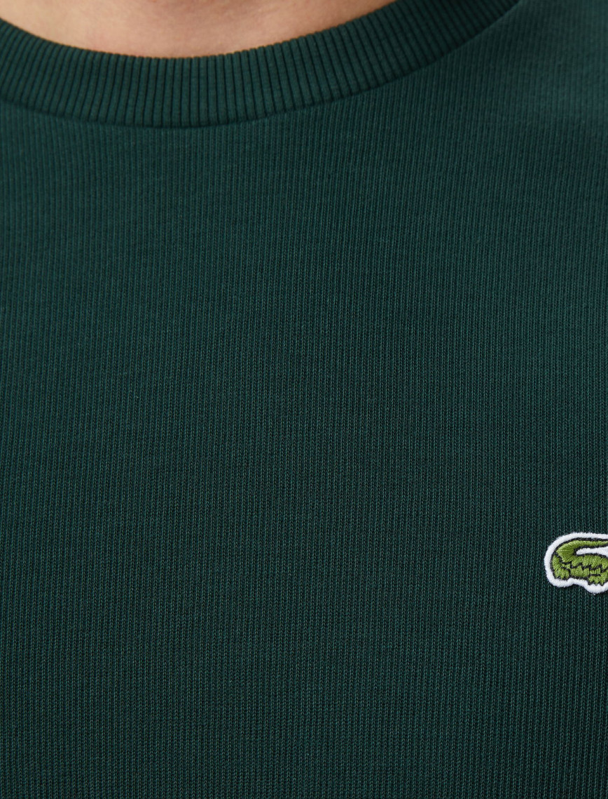 Lacoste Erkek Regular Fit Uzun Kollu Bisiklet Yaka Koyu Yeşil T-Shirt