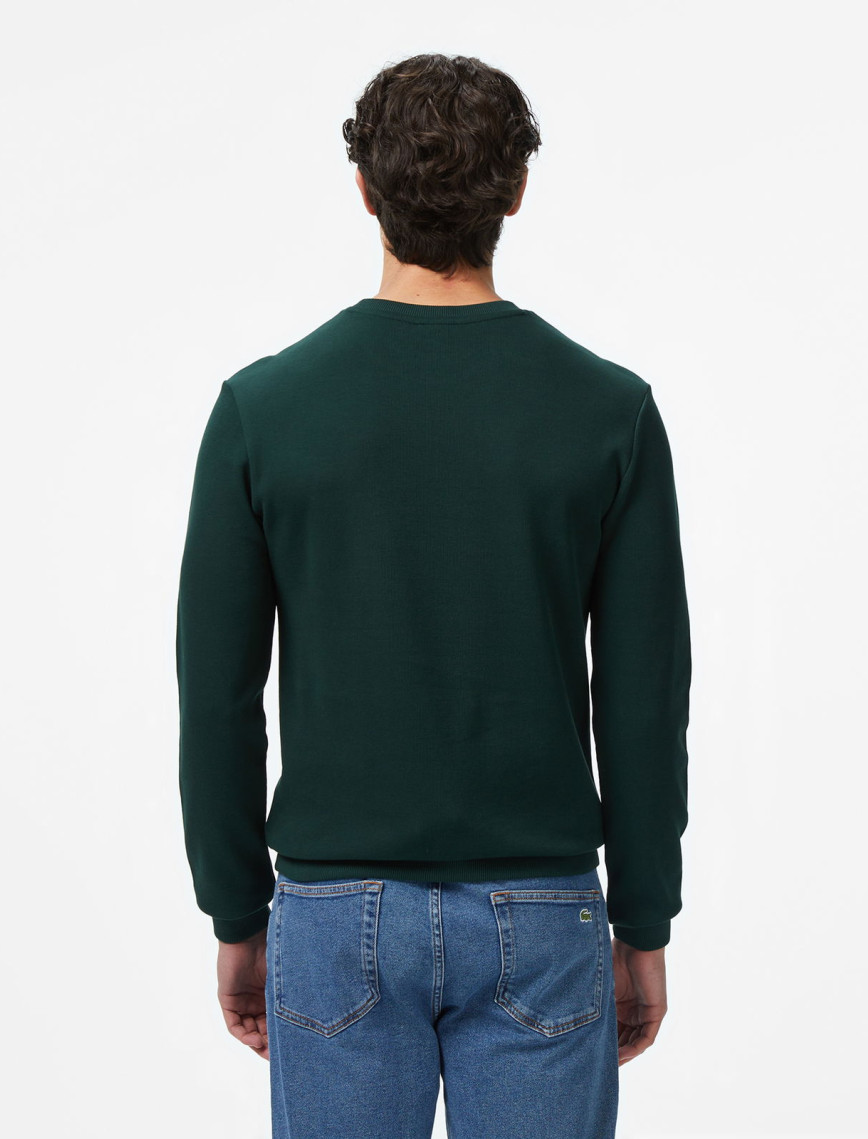 Lacoste Erkek Regular Fit Uzun Kollu Bisiklet Yaka Koyu Yeşil T-Shirt