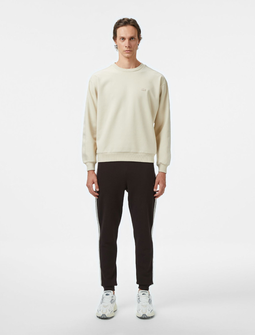 Lacoste Erkek Relaxed Fit Bisiklet Yaka Açık Krem Sweatshirt Lacoste Erkek Relaxed Fit Bisiklet Yaka Açık Krem Sweatshirt