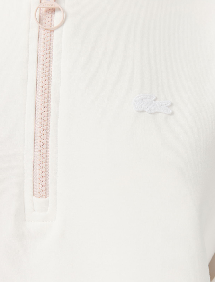 Lacoste Kadın Regular Fit Yarım Fermuarlı Beyaz Sweatshirt Lacoste Kadın Regular Fit Yarım Fermuarlı Beyaz Sweatshirt