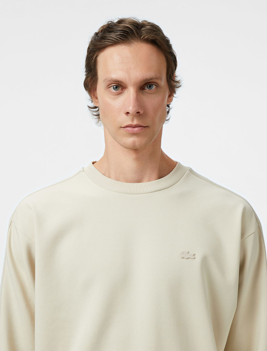 Lacoste Erkek Relaxed Fit Bisiklet Yaka Açık Krem Sweatshirt Lacoste Erkek Relaxed Fit Bisiklet Yaka Açık Krem Sweatshirt