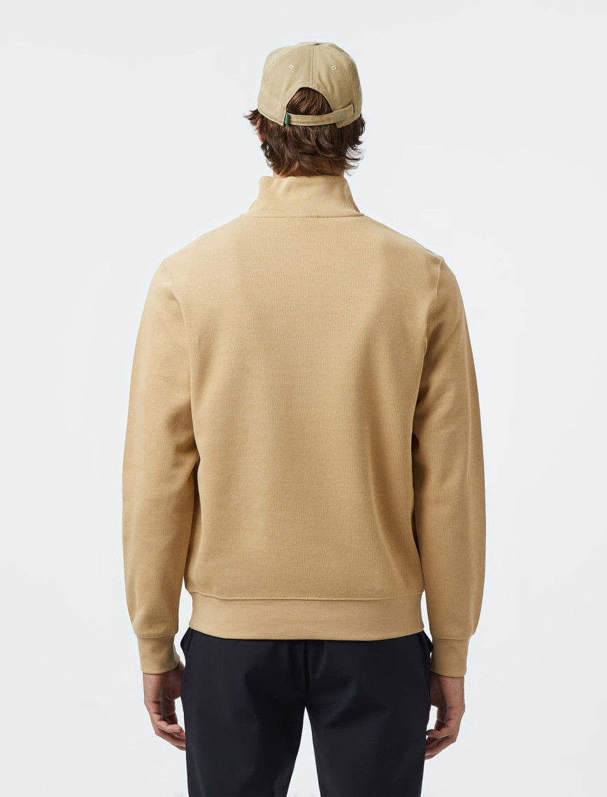 Lacoste Erkek Classic Fit Yarım Fermuarlı Bej Sweatshirt