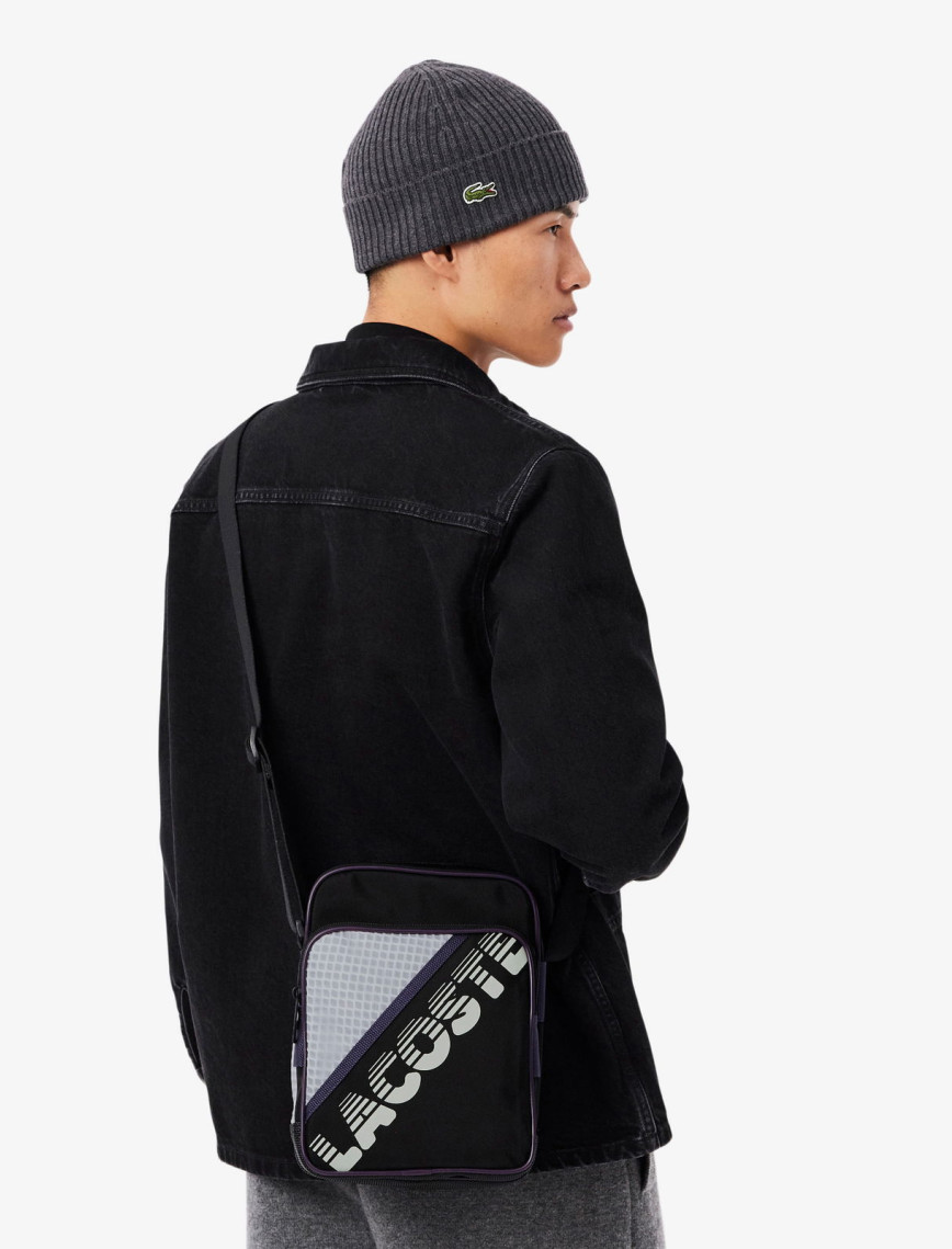 Lacoste Erkek Baskılı Siyah Postacı Çantası
