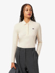 Lacoste Kadın Regular Fit Uzun Kollu Krem Polo Lacoste Kadın Regular Fit Uzun Kollu Krem Polo