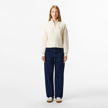 Lacoste Kadın Straight Fit Koyu Mavi Pantolon Lacoste Kadın Straight Fit Koyu Mavi Pantolon