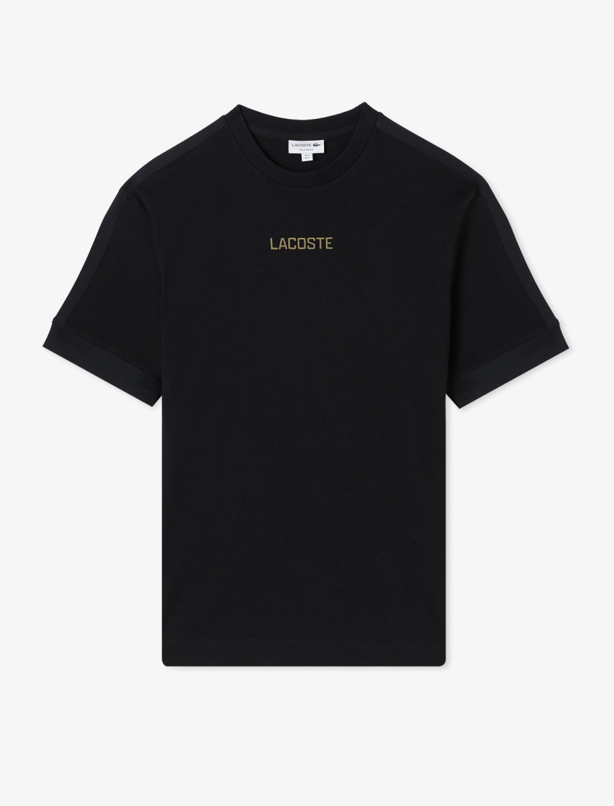 Lacoste Erkek Loose Fit Bisiklet Yaka Baskılı Siyah T-Shirt Lacoste Erkek Loose Fit Bisiklet Yaka Baskılı Siyah T-Shirt