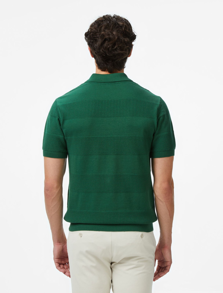 Lacoste Erkek Classic Fit Kısa Kollu Polo Yaka Desenli Yeşil Triko Lacoste Erkek Classic Fit Kısa Kollu Polo Yaka Desenli Yeşil Triko